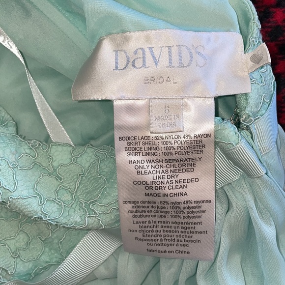 David’s Bridal Mint Green Bridesmaid Dress. - Picture 7 of 7